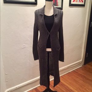 Blue Asphalt gray long sweater coat